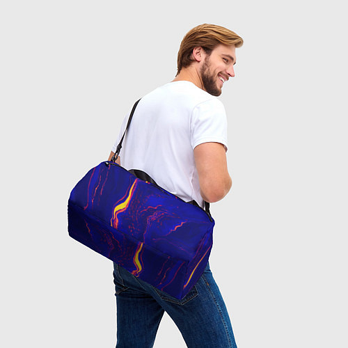 Спортивная сумка Ультрафиолетовые разводы / 3D-принт – фото 3