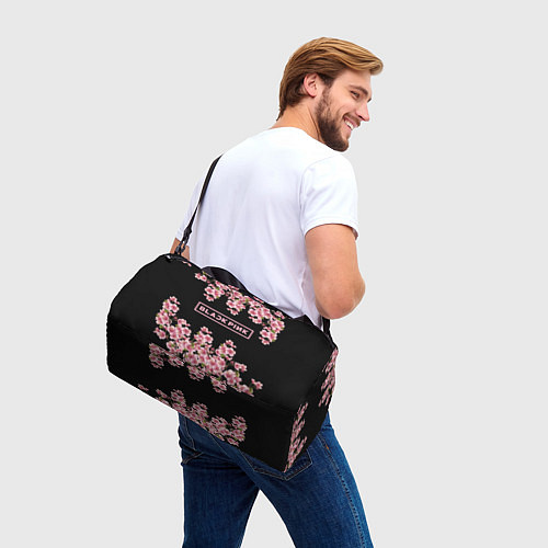 Спортивная сумка Black Pink: Delicate Sakura / 3D-принт – фото 3