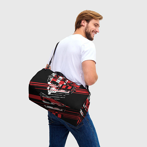 Спортивная сумка Череп Icon красный / 3D-принт – фото 3