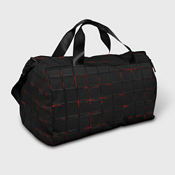Спортивная сумка 3D Плиты Red & Black