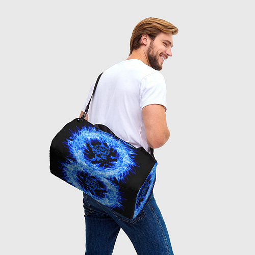 Спортивная сумка Лев в синем пламени / 3D-принт – фото 3