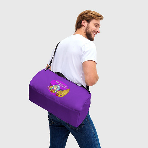 Спортивная сумка А ещё я люблю фиолетовый / 3D-принт – фото 3