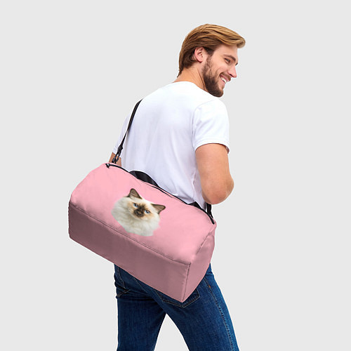 Спортивная сумка Пушистый кот / 3D-принт – фото 3