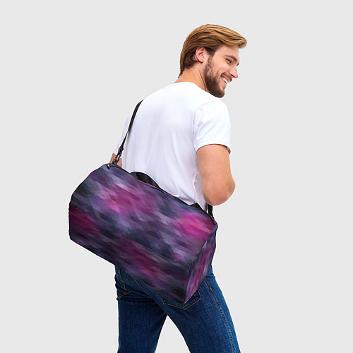 Спортивная сумка Фиолетово-бордовый узор / 3D-принт – фото 3