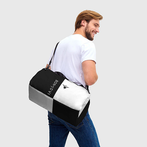 Спортивная сумка BON JOVI BLACK WHITE / 3D-принт – фото 3