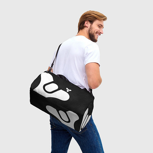 Спортивная сумка DESTINY 2 LOGO WHITE / 3D-принт – фото 3