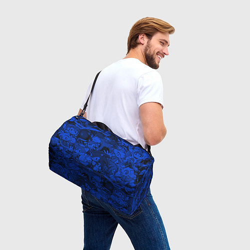Спортивная сумка SONIC BLUE PATTERN СИНИЙ ЁЖ / 3D-принт – фото 3