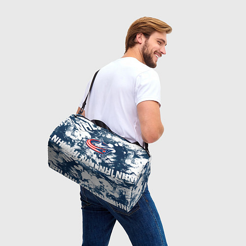 Спортивная сумка Коламбус Блю Джекетс, Columbus Blue Jackets / 3D-принт – фото 3