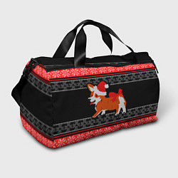 Сумки спортивные Новогодний корги Новый Год, цвет: 3D-принт
