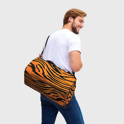 Спортивная сумка Шкура шерсть тигра / 3D-принт – фото 3