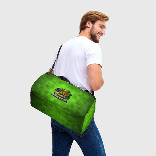 Спортивная сумка Minecraft Logo Green / 3D-принт – фото 3