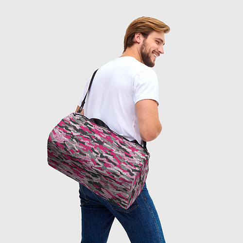 Спортивная сумка Розовый именной камуфляж Женя / 3D-принт – фото 3