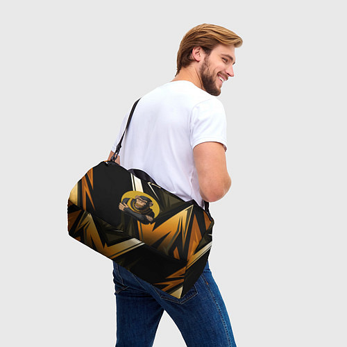 Спортивная сумка Обезьяна с золотой цепью / 3D-принт – фото 3