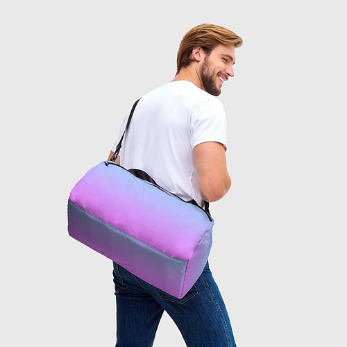 Спортивная сумка Голубо-розовый градиент / 3D-принт – фото 3