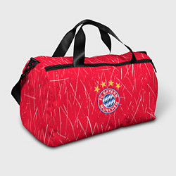 Сумки спортивные Bayern munchen белые царапины на красном фоне, цвет: 3D-принт