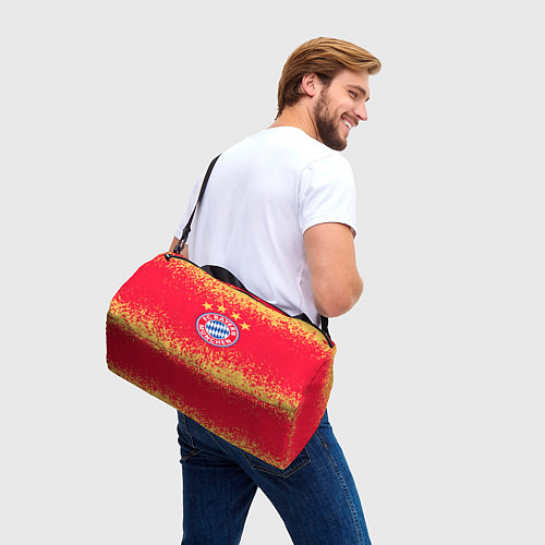 Спортивная сумка Bayern munchen красно желтый фон / 3D-принт – фото 3