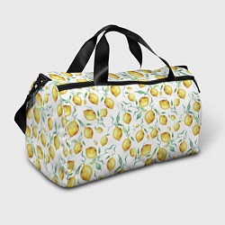 Сумки спортивные Лимоны Нарисованные Акварелью, цвет: 3D-принт