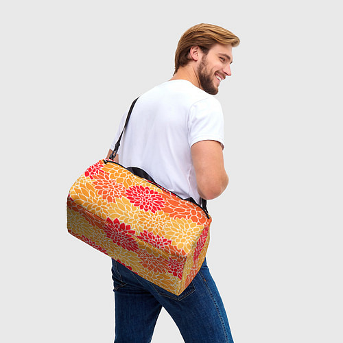Спортивная сумка Летний цветочный паттерн / 3D-принт – фото 3