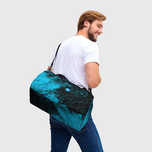 Спортивная сумка Napoli голубая textura / 3D-принт – фото 3