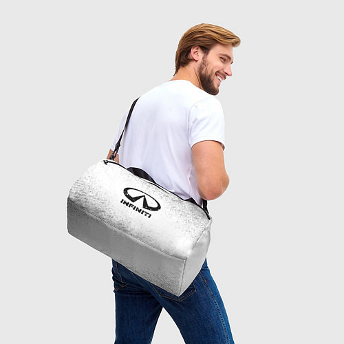 Спортивная сумка Infiniti с потертостями на светлом фоне / 3D-принт – фото 3