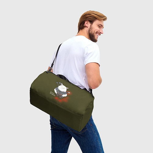 Спортивная сумка Котьмак ГУЛИ коричнево-зелёный / 3D-принт – фото 3