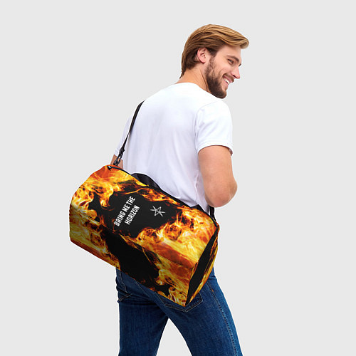 Спортивная сумка Bring Me the Horizon и пылающий огонь / 3D-принт – фото 3
