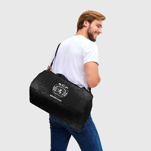 Спортивная сумка Sporting с потертостями на темном фоне / 3D-принт – фото 3