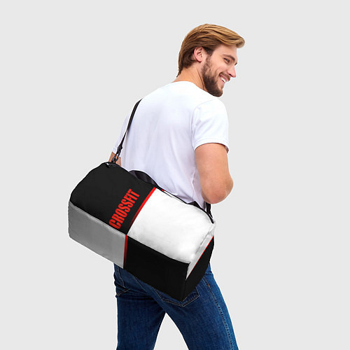 Спортивная сумка Кроссфит - черный и белый / 3D-принт – фото 3