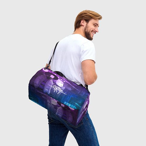 Спортивная сумка Stray - мордочка - neon / 3D-принт – фото 3