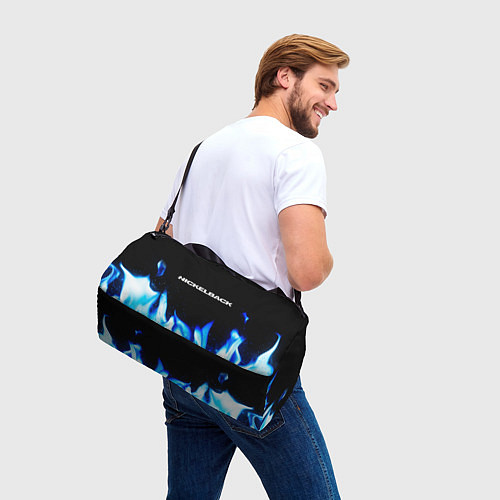 Спортивная сумка Nickelback blue fire / 3D-принт – фото 3