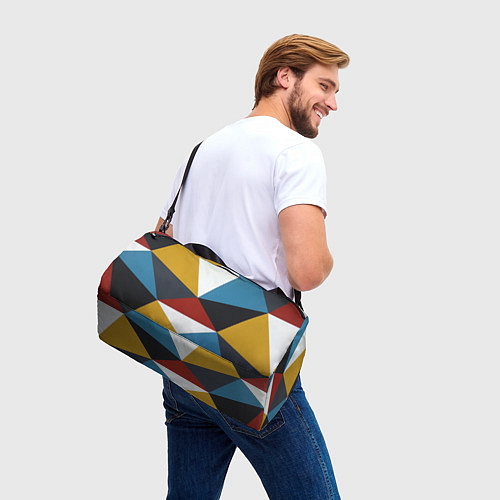 Спортивная сумка Абстрактный набор разноцветных геометрических фигу / 3D-принт – фото 3