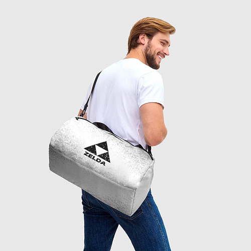 Спортивная сумка Zelda с потертостями на светлом фоне / 3D-принт – фото 3