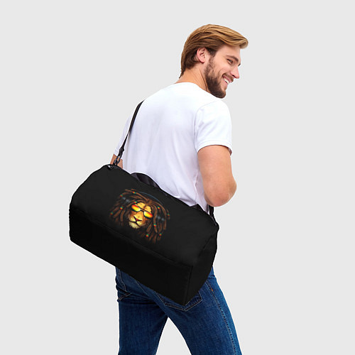 Спортивная сумка Лев в наушниках с дредами / 3D-принт – фото 3