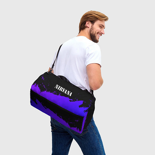 Спортивная сумка Nirvana purple grunge / 3D-принт – фото 3