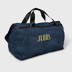 Сумки спортивные Джинс ткань с надписью jeans, цвет: 3D-принт