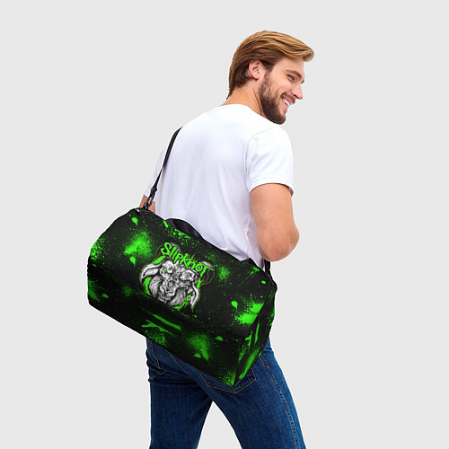 Спортивная сумка Slipknot зеленый козел / 3D-принт – фото 3
