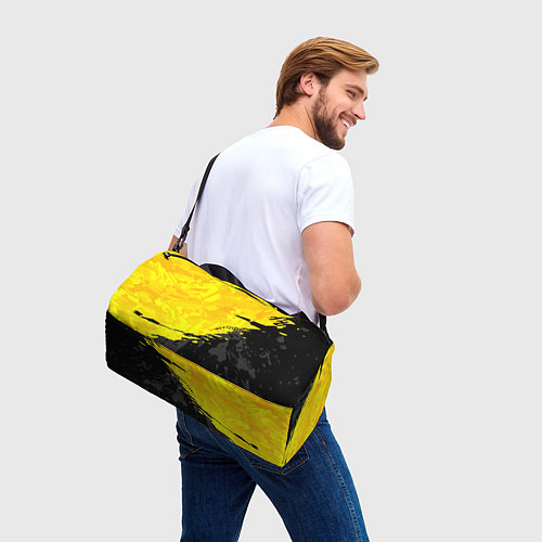 Спортивная сумка Black and yellow / 3D-принт – фото 3