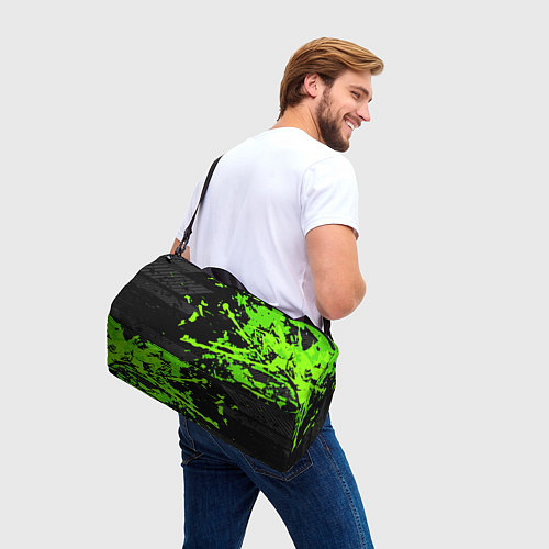 Спортивная сумка Black & Green / 3D-принт – фото 3