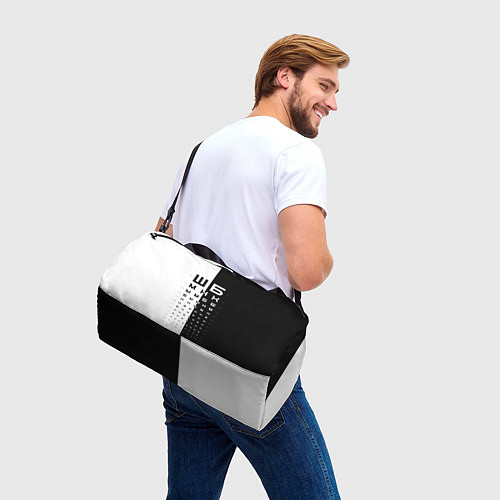 Спортивная сумка ШБ черно-белый вариант / 3D-принт – фото 3