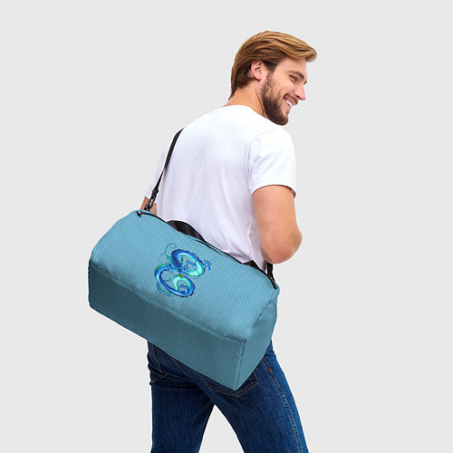 Спортивная сумка Синий дракон в форме цифры 8 / 3D-принт – фото 3