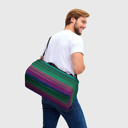 Спортивная сумка Разноцветные неоновые шелковые нити / 3D-принт – фото 3