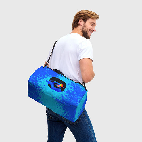 Спортивная сумка Радужные друзья: Синий глитч / 3D-принт – фото 3
