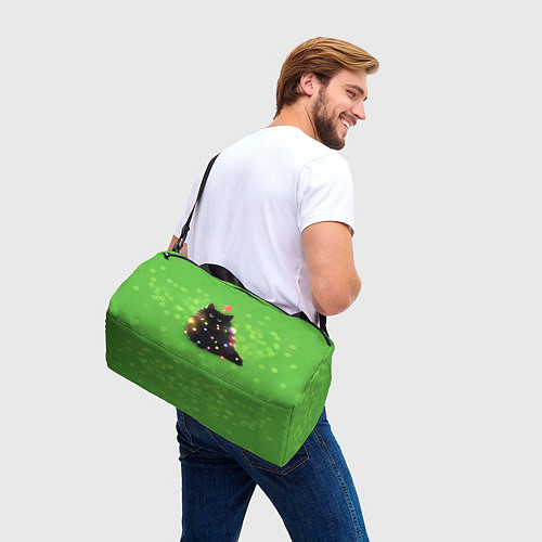 Спортивная сумка Котик в гирлянде / 3D-принт – фото 3
