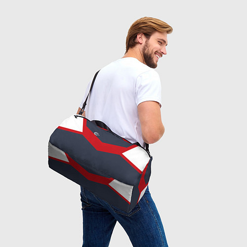 Спортивная сумка FIRM темно-синий с красной полосой / 3D-принт – фото 3