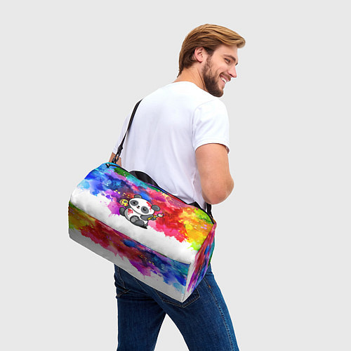 Спортивная сумка Милый пандёныш - великий художник / 3D-принт – фото 3
