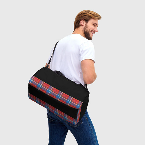 Спортивная сумка Классическая шотландка / 3D-принт – фото 3