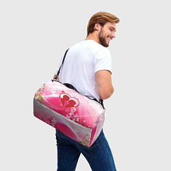Сумки спортивные Силуэт влюбленной пары и бабочки, цвет: 3D-принт — фото 2