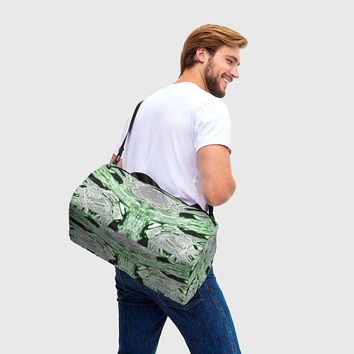 Спортивная сумка Зеленый узор / 3D-принт – фото 3