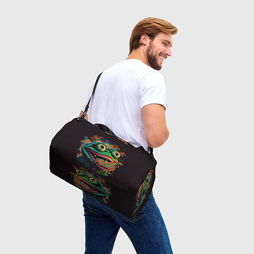 Спортивная сумка Лягушонок Пепе зомби / 3D-принт – фото 3