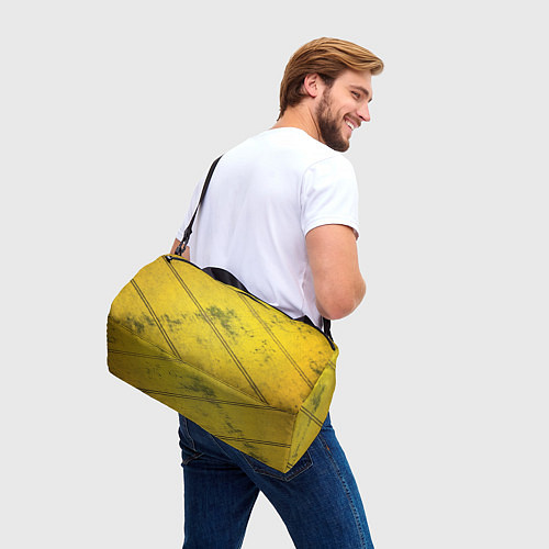 Спортивная сумка Абстрактная ярко-золотая текстура / 3D-принт – фото 3